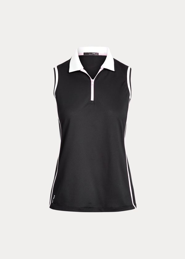 Ralph Lauren Quarter-Zip Golfové Polo Černé | EKh4pvdL