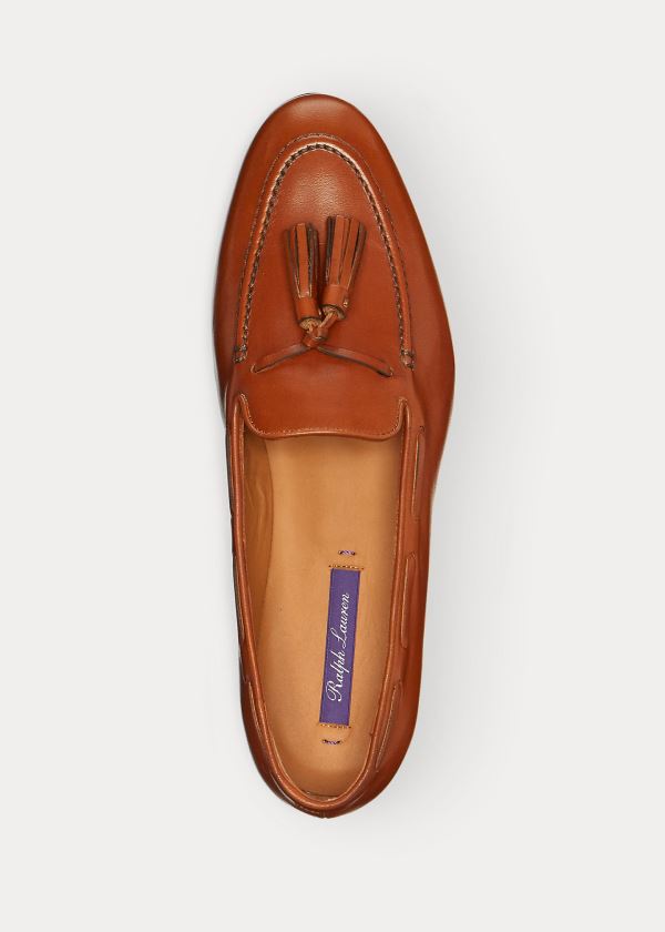 Ralph Lauren Quillis Calfskin Loafer Hnědé | hKirHir4