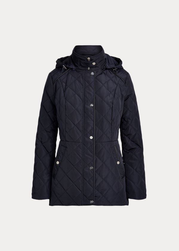 Ralph Lauren Quilted S Kapucí Jacket Tmavě Blankyt | djPR3UXA