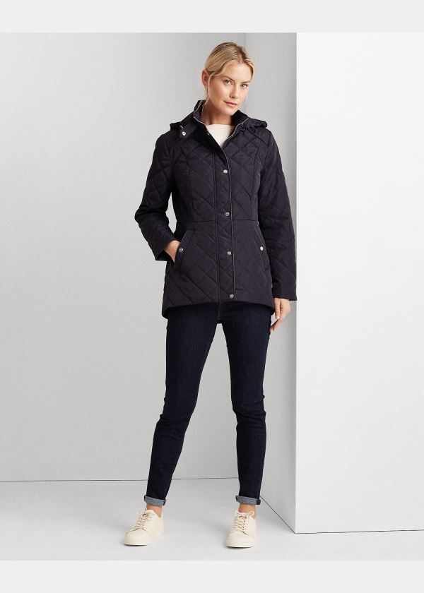 Ralph Lauren Quilted S Kapucí Jacket Tmavě Blankyt | djPR3UXA