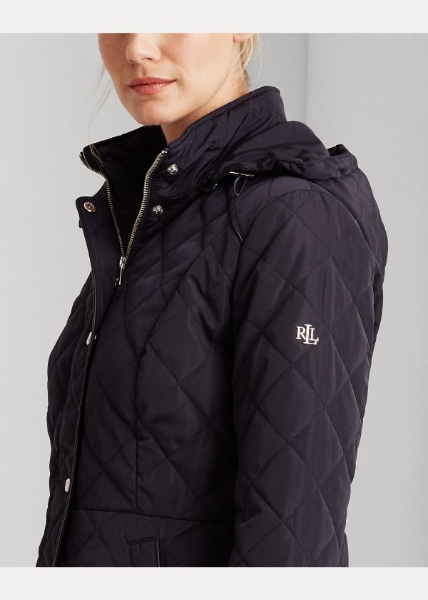 Ralph Lauren Quilted S Kapucí Jacket Tmavě Blankyt | djPR3UXA
