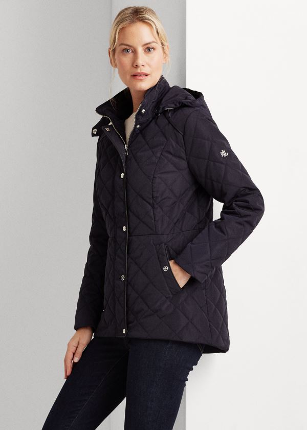 Ralph Lauren Quilted S Kapucí Jacket Tmavě Blankyt | djPR3UXA