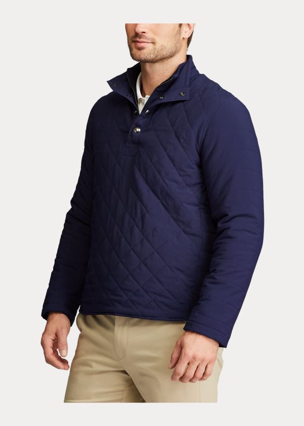 Ralph Lauren Quilted Stretch Pullover Tmavě Blankyt | fjtY0ibB