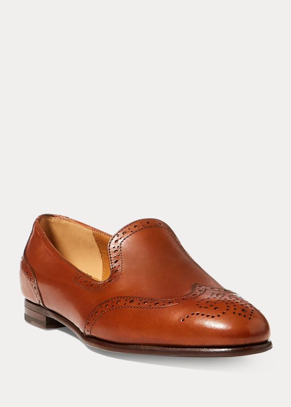 Ralph Lauren Quincy Calfskin Loafer Hnědé | yUQUmYEc