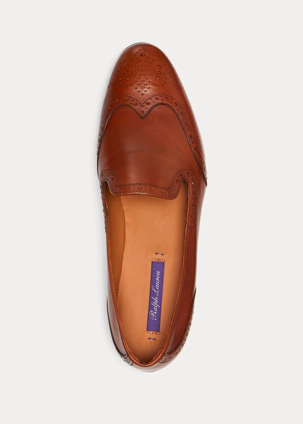Ralph Lauren Quincy Calfskin Loafer Hnědé | yUQUmYEc