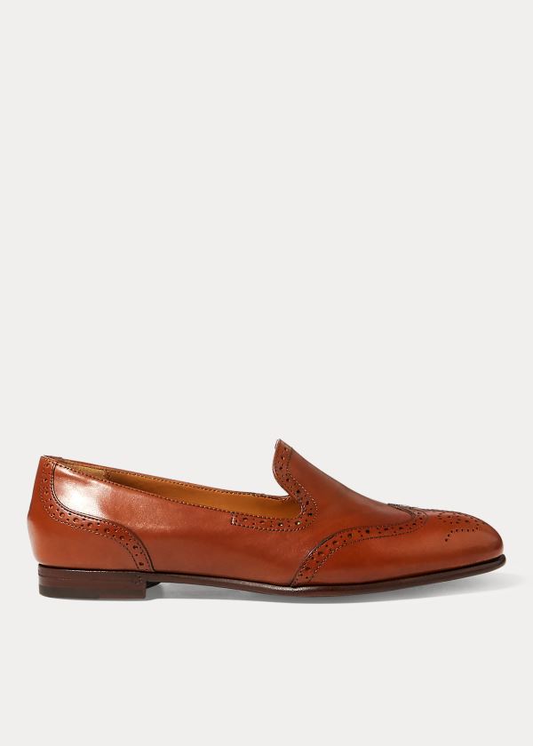 Ralph Lauren Quincy Calfskin Loafer Hnědé | yUQUmYEc