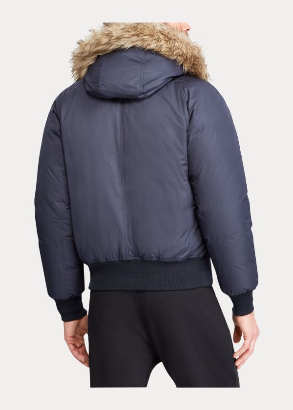Ralph Lauren RLX Faux Fur-Trim Down Jacket Tmavě Blankyt | 78FZoX23