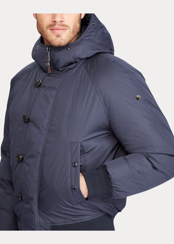 Ralph Lauren RLX Faux Fur-Trim Down Jacket Tmavě Blankyt | 78FZoX23