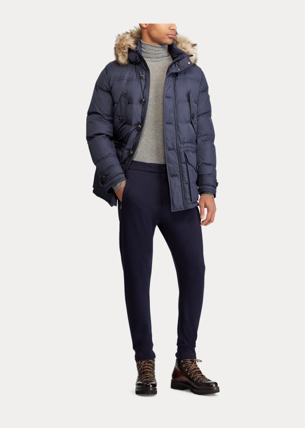 Ralph Lauren RLX Faux-Fur-Trim Down Parka Tmavě Blankyt | nLTcsfOR