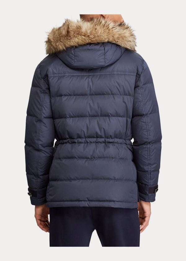 Ralph Lauren RLX Faux-Fur-Trim Down Parka Tmavě Blankyt | nLTcsfOR