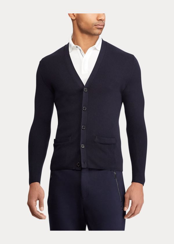 Ralph Lauren RLX Slim Fit Merino Cardigan Tmavě Blankyt | kvezdsqb