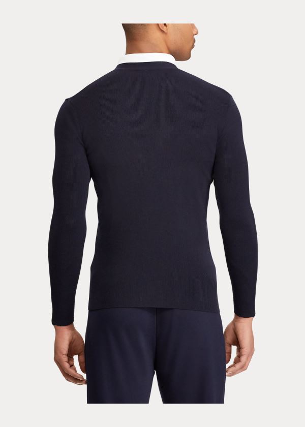 Ralph Lauren RLX Slim Fit Merino Cardigan Tmavě Blankyt | kvezdsqb