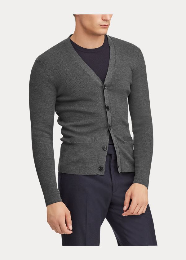 Ralph Lauren RLX Slim Fit Merino Cardigan Šedé | zPJ0nNtn
