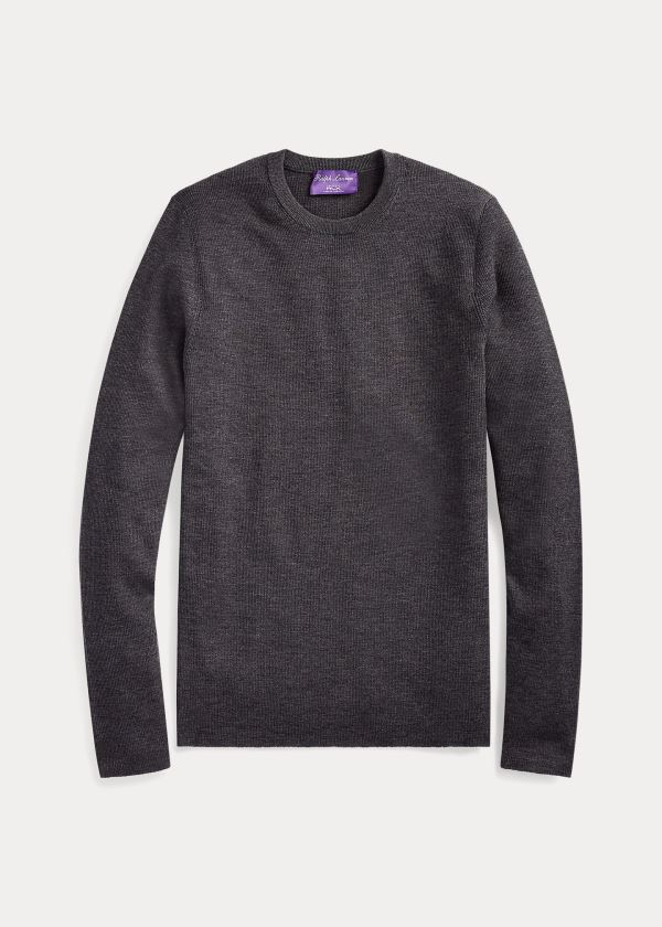 Ralph Lauren RLX Slim Ribbed Merino Svetrové Šedé | G8yIoCur
