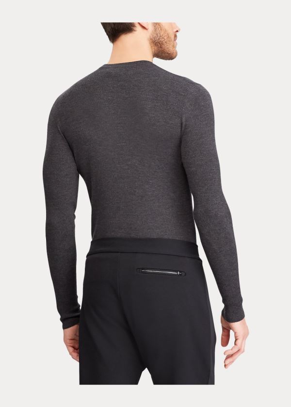 Ralph Lauren RLX Slim Ribbed Merino Svetrové Šedé | G8yIoCur