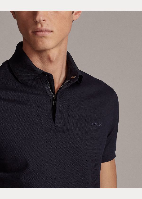 Ralph Lauren RLX Zip-Placket Stretch Polo Tmavě Blankyt | s6tq8XAS