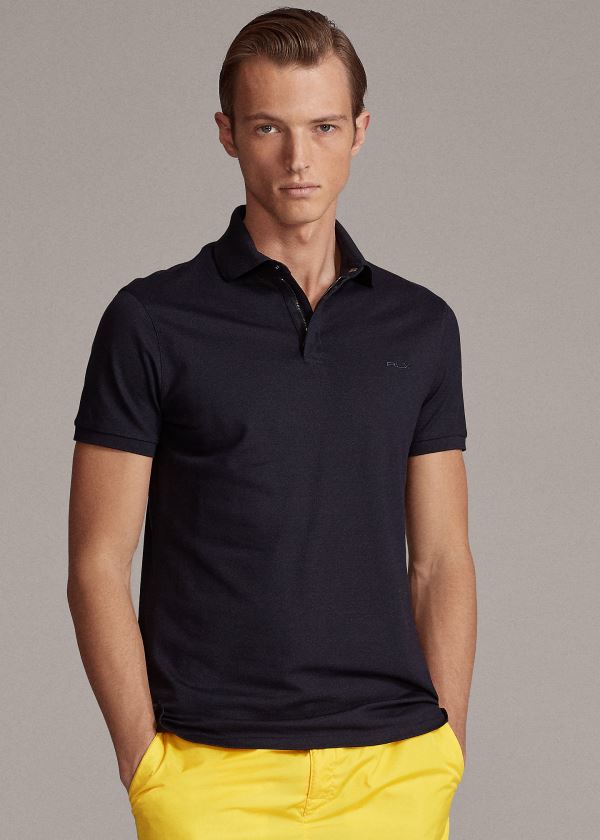 Ralph Lauren RLX Zip-Placket Stretch Polo Tmavě Blankyt | s6tq8XAS