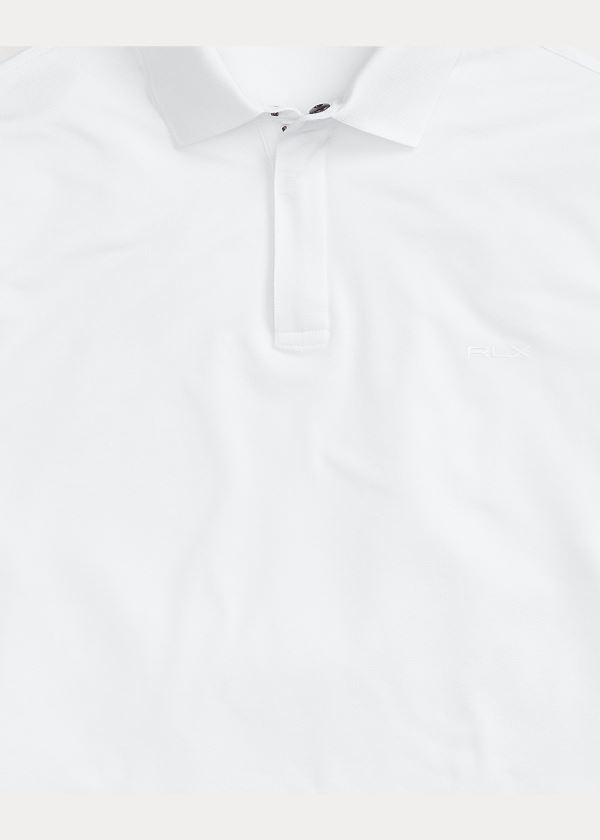 Ralph Lauren RLX Zip-Placket Stretch Polo Bílé | wYmPD4To