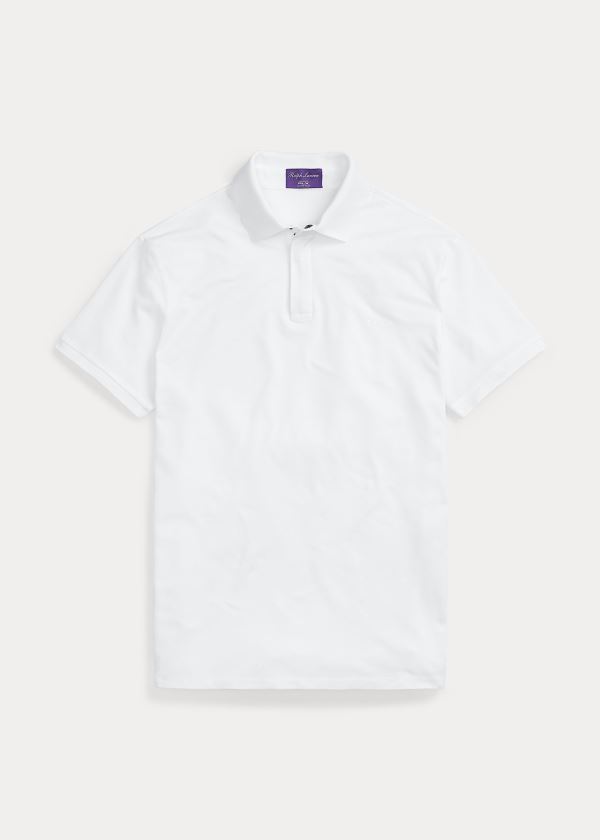 Ralph Lauren RLX Zip-Placket Stretch Polo Bílé | wYmPD4To