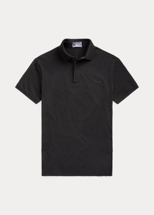 Ralph Lauren RLX Zip-Placket Stretch Polo Černé | zk4HrrG4