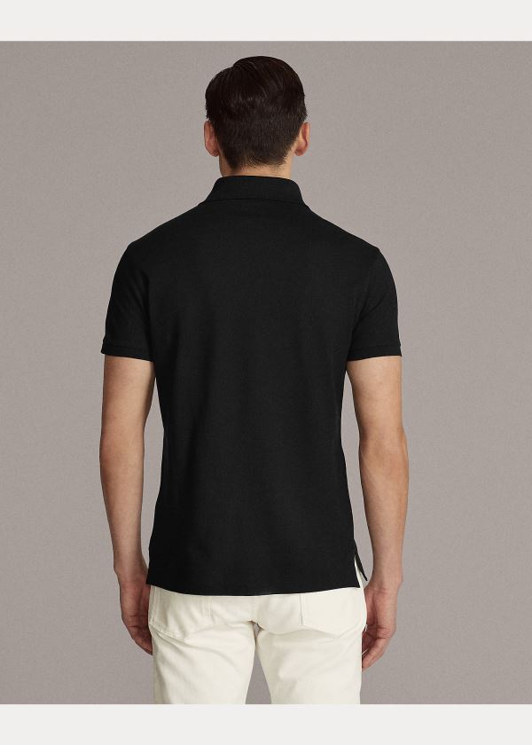 Ralph Lauren RLX Zip-Placket Stretch Polo Černé | zk4HrrG4