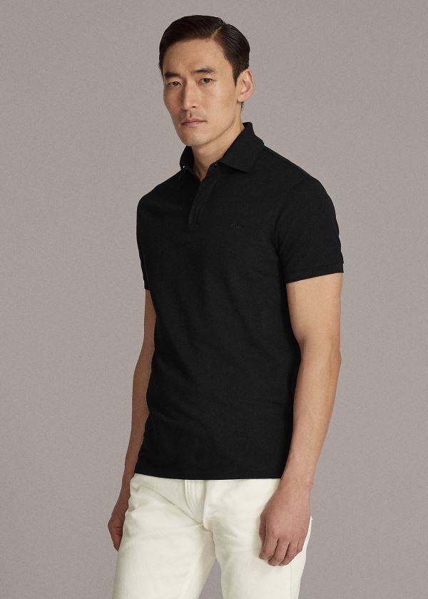 Ralph Lauren RLX Zip-Placket Stretch Polo Černé | zk4HrrG4