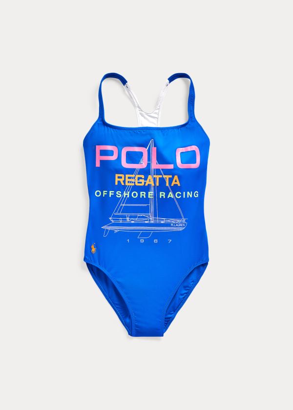 Ralph Lauren Racerback One-Piece Swimsuit Blankyt | dnYo0l76