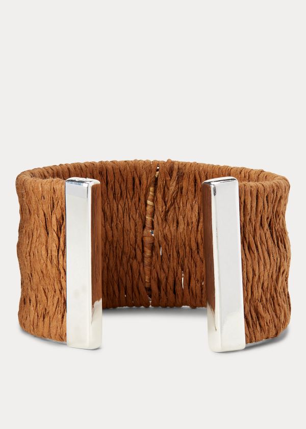 Ralph Lauren Raffia Cuff Bracelet Stříbrné | Mhp43C6c