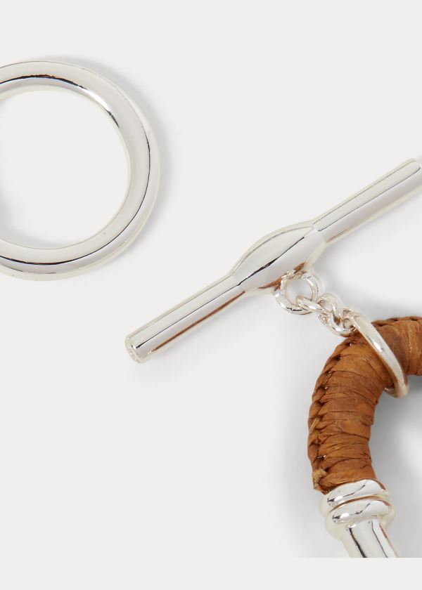 Ralph Lauren Raffia Link Bracelet Stříbrné | DI8D70k5