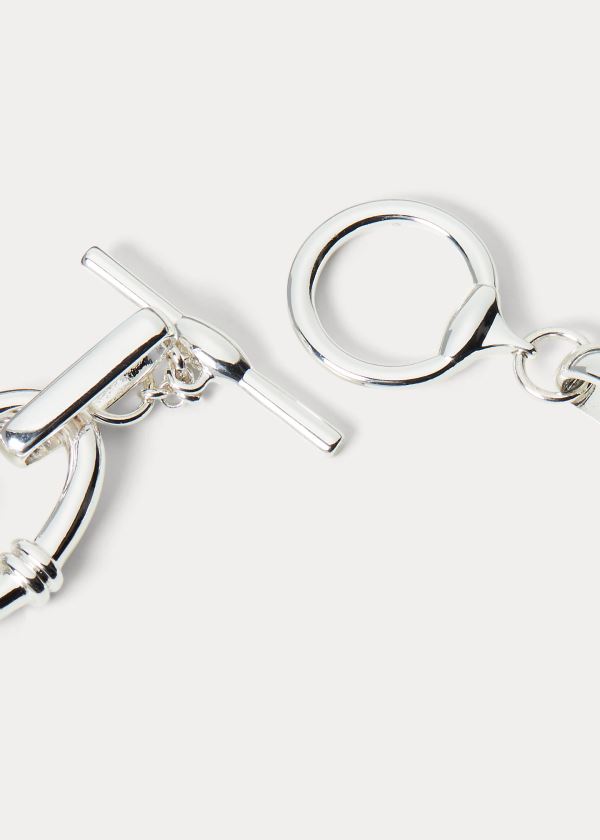 Ralph Lauren Raffia Link Necklace Stříbrné | u8CYAMt7