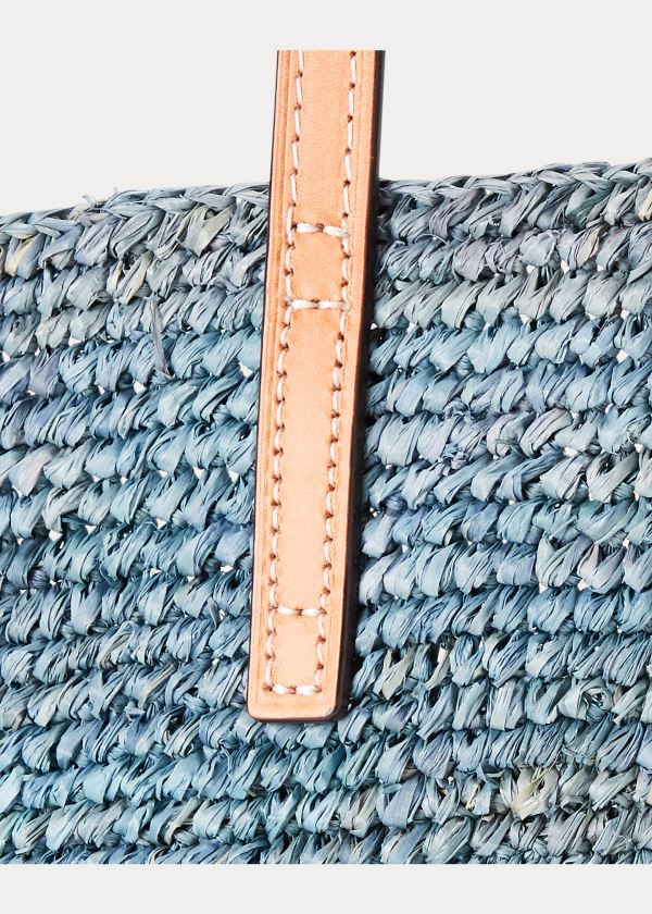 Ralph Lauren Raffia Medium Tote Bag Světle Blankyt | l6GNliM1