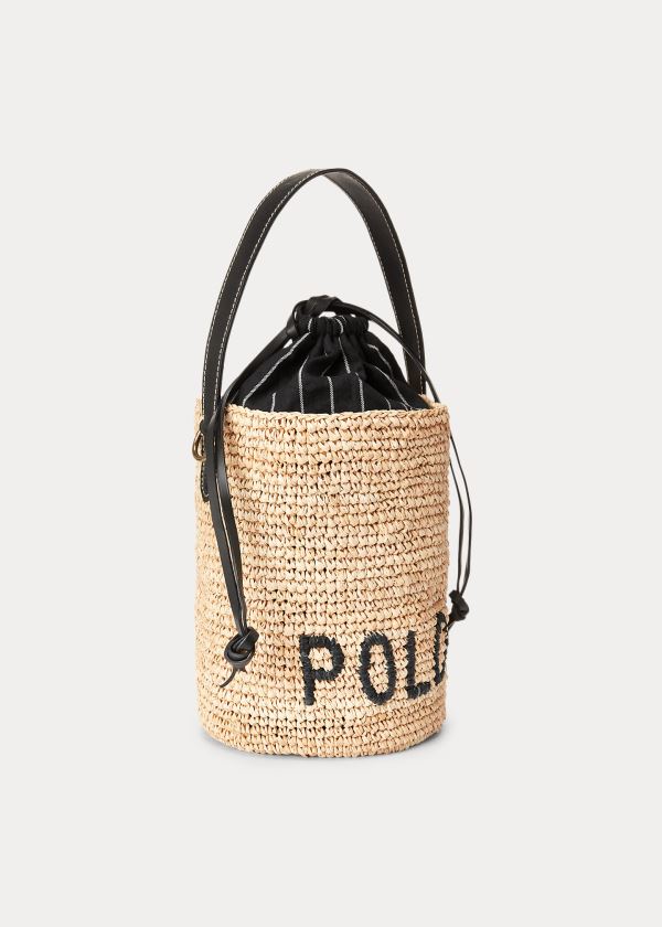 Ralph Lauren Raffia Mini Bucket Bag Světle Hnědé | fqCPbW0H