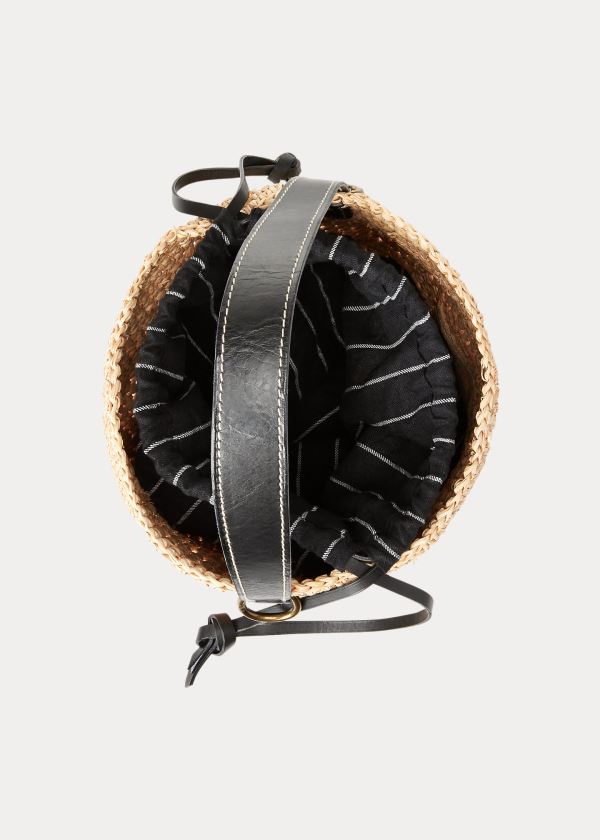 Ralph Lauren Raffia Mini Bucket Bag Světle Hnědé | fqCPbW0H