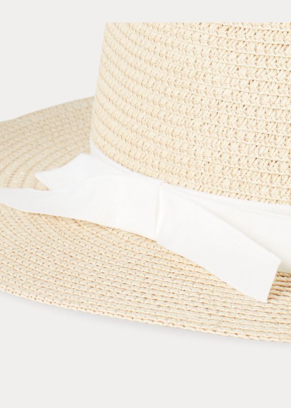 Ralph Lauren Raffia Sun Hat Bílé Krém | 6EhrQy3h