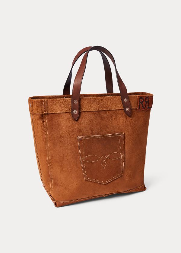 Ralph Lauren Ranch Semišové Tote Hnědé | bmDOAGat