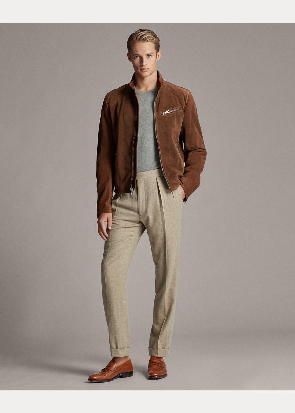 Ralph Lauren Randall Semišové Cyklistické Jacket Hnědé | TTML05MT