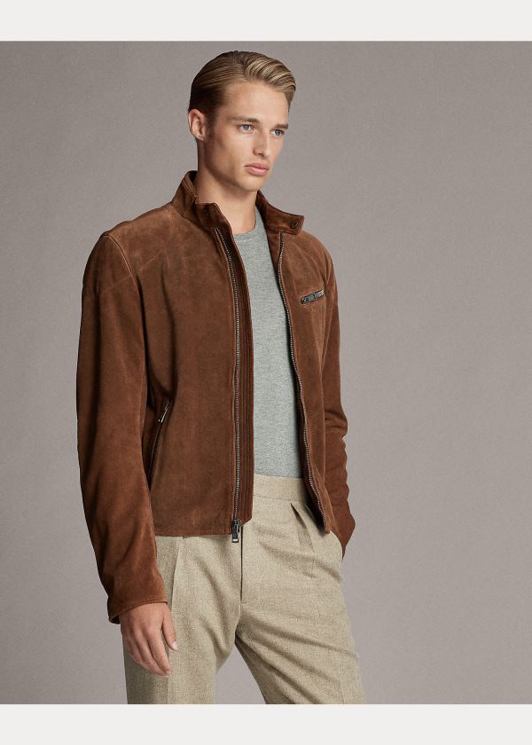 Ralph Lauren Randall Semišové Cyklistické Jacket Hnědé | TTML05MT