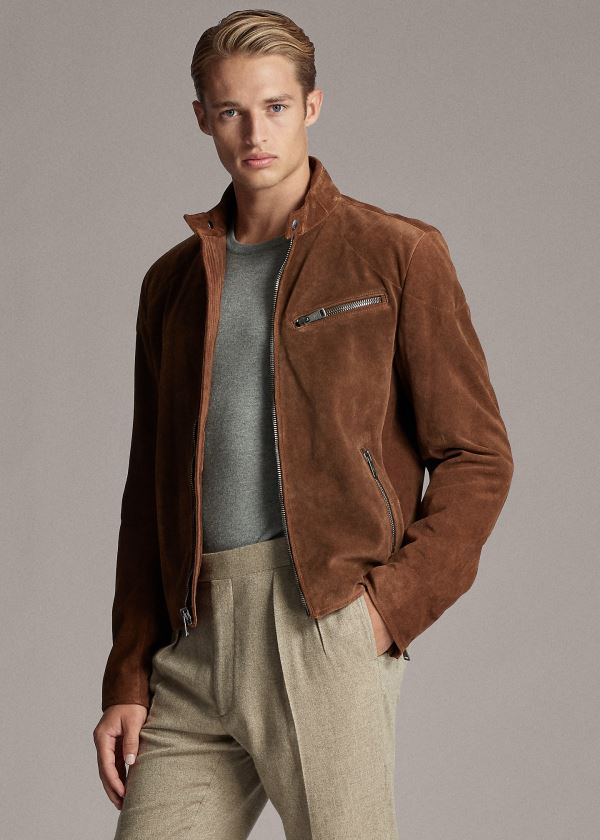 Ralph Lauren Randall Semišové Cyklistické Jacket Hnědé | TTML05MT