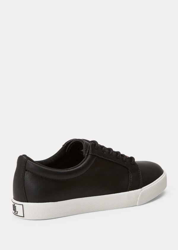 Ralph Lauren Reaba Læder Sneakers Černé | 6q0UC3nC