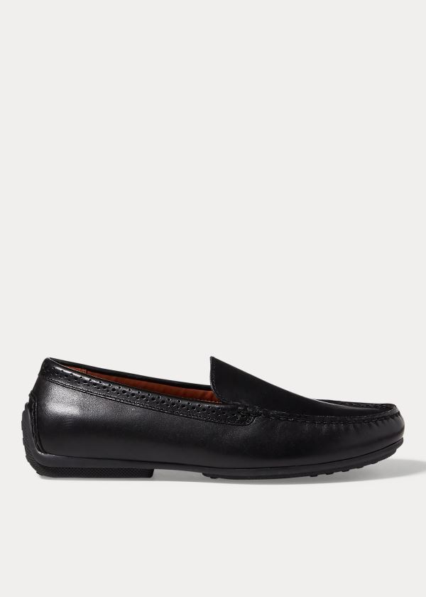 Ralph Lauren Redden Læder Venetian Driver Černé | rIndstmZ