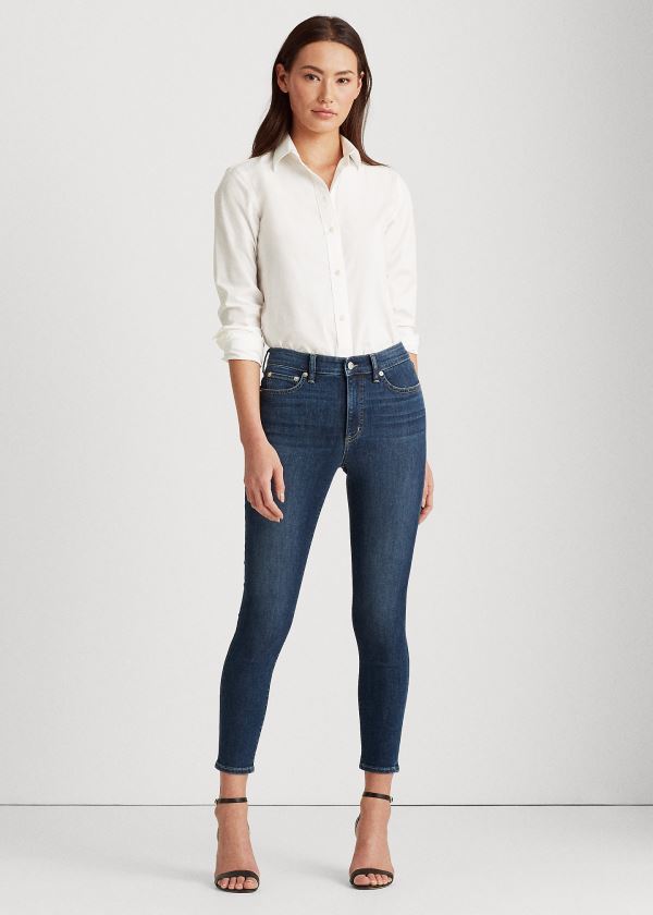 Ralph Lauren Regal Skinny Ankle Jean Indigo Blankyt Světle Modré | rweQJw3g