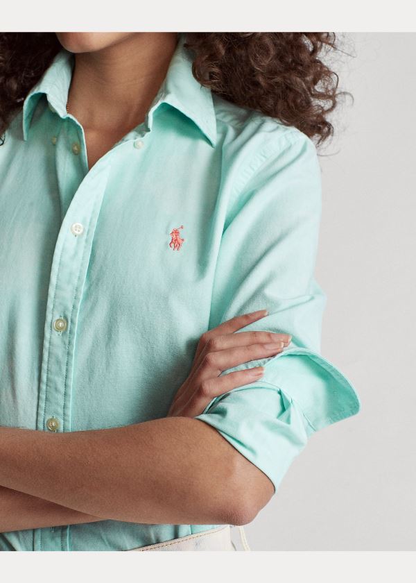 Ralph Lauren Relaxed Fit Bavlněné Shirt Tyrkysové | T3qrfibk
