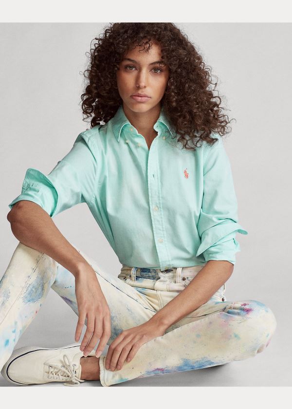Ralph Lauren Relaxed Fit Bavlněné Shirt Tyrkysové | T3qrfibk