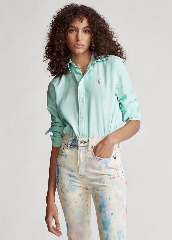 Ralph Lauren Relaxed Fit Bavlněné Shirt Tyrkysové | T3qrfibk