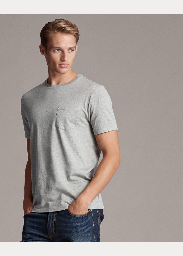 Ralph Lauren Relaxed Fit Pocket T-Shirt Světle Šedé | 4Xaa4Od2