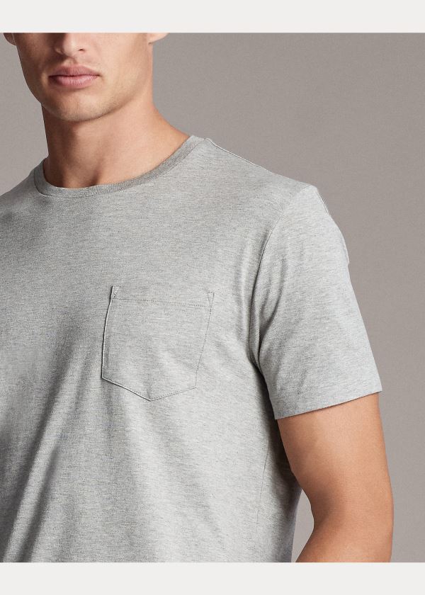 Ralph Lauren Relaxed Fit Pocket T-Shirt Světle Šedé | 4Xaa4Od2