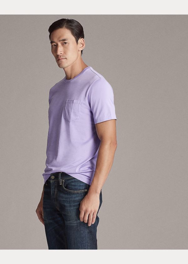 Ralph Lauren Relaxed Fit Pocket T-Shirt Fialové | SKZqlRYY