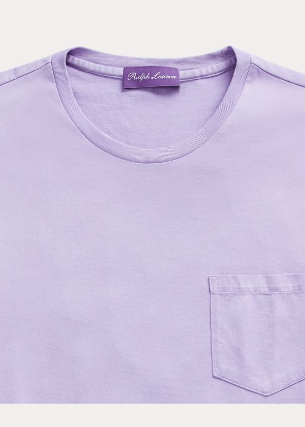 Ralph Lauren Relaxed Fit Pocket T-Shirt Fialové | SKZqlRYY