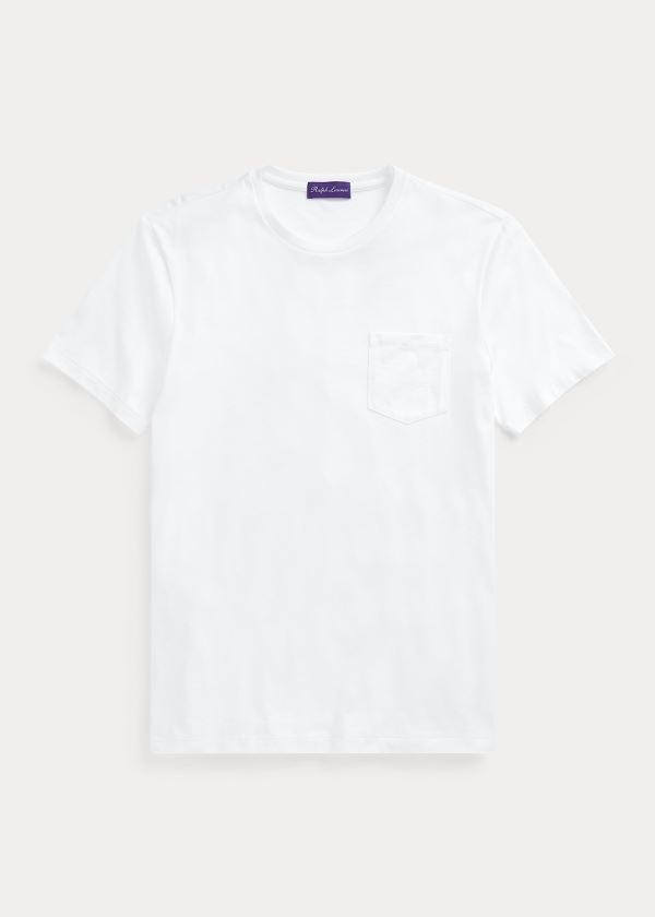 Ralph Lauren Relaxed Fit Pocket T-Shirt Bílé | ZWqOlxwk