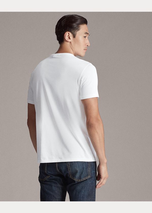 Ralph Lauren Relaxed Fit Pocket T-Shirt Bílé | ZWqOlxwk